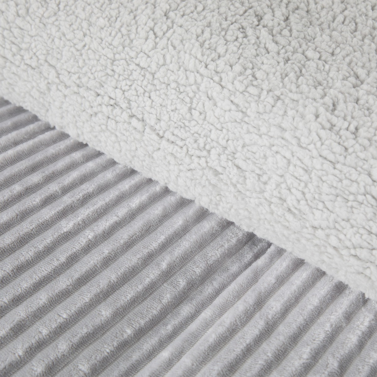OHS Ribbed Fleece Duvet Cover Set - Silver>