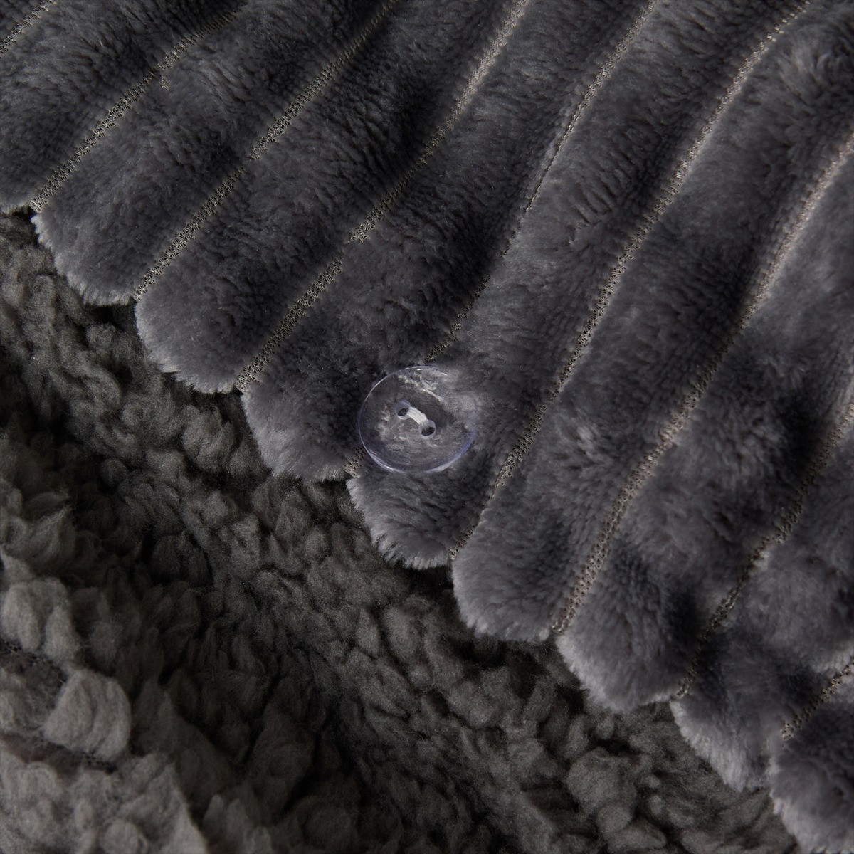 OHS Ribbed Fleece Duvet Cover Set - Charcoal>