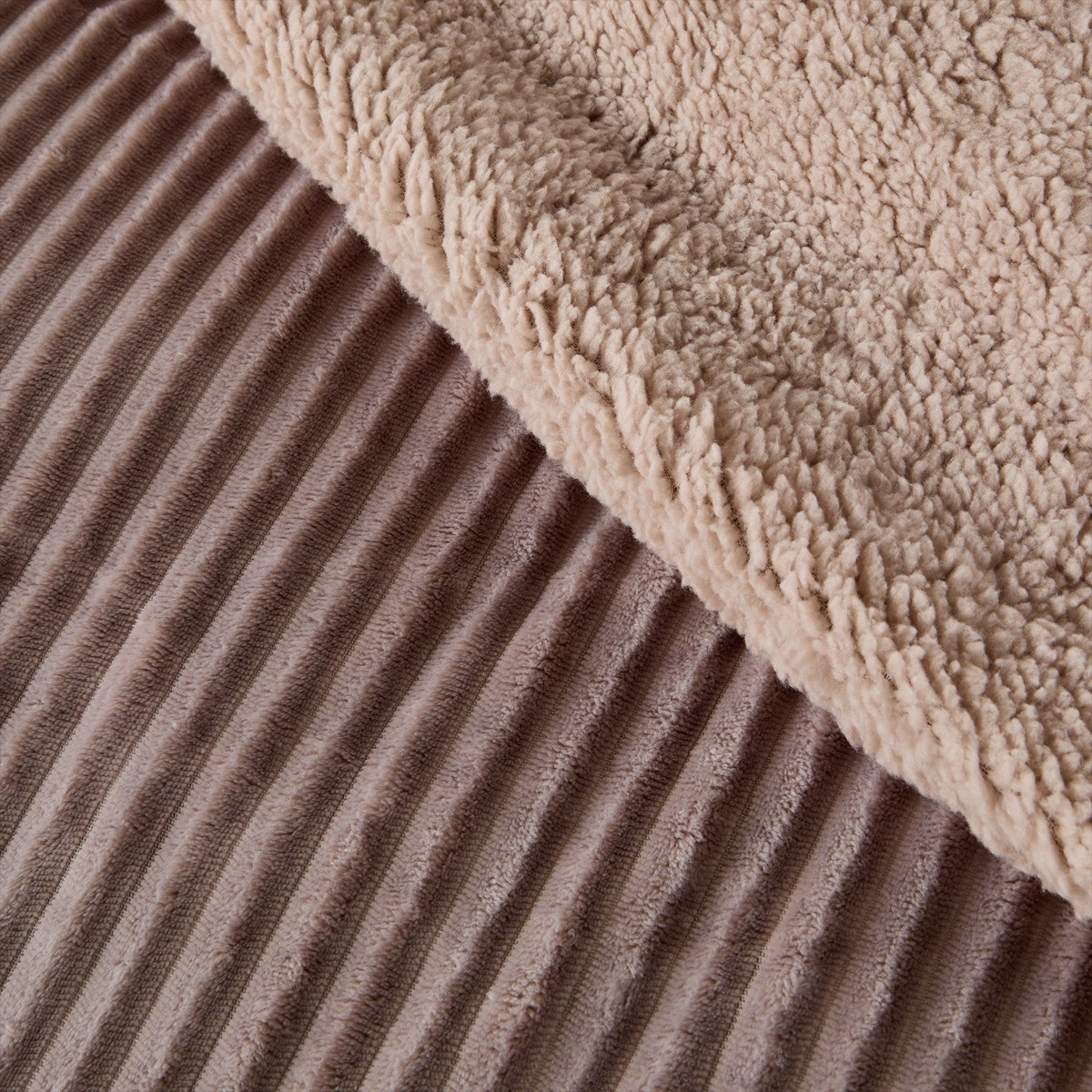 OHS Ribbed Fleece Duvet Cover Set - Natural>
