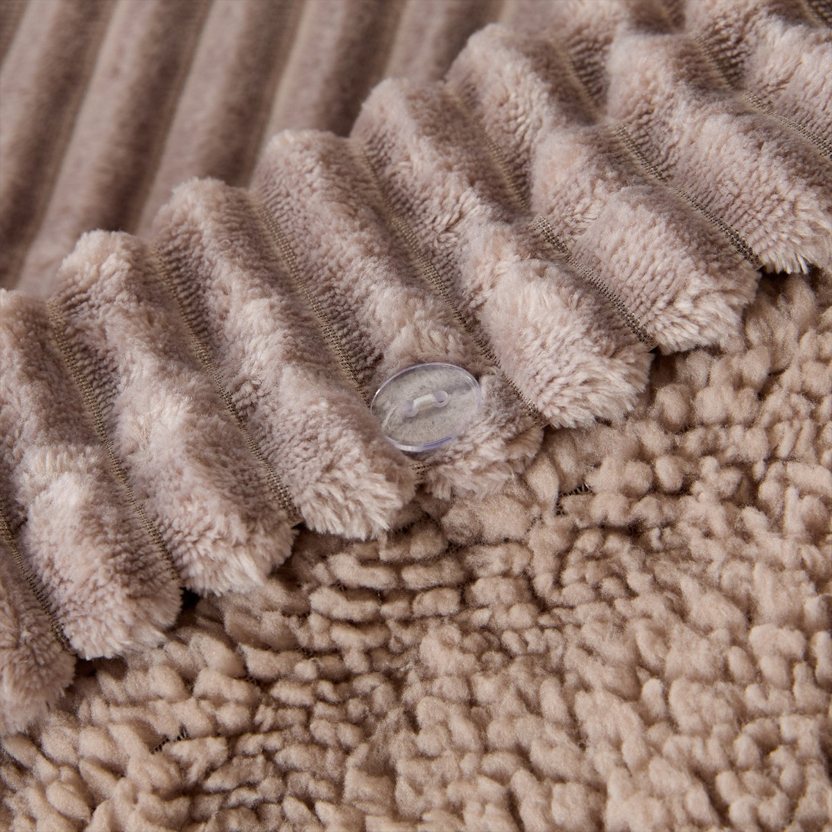OHS Ribbed Fleece Duvet Cover Set - Natural>