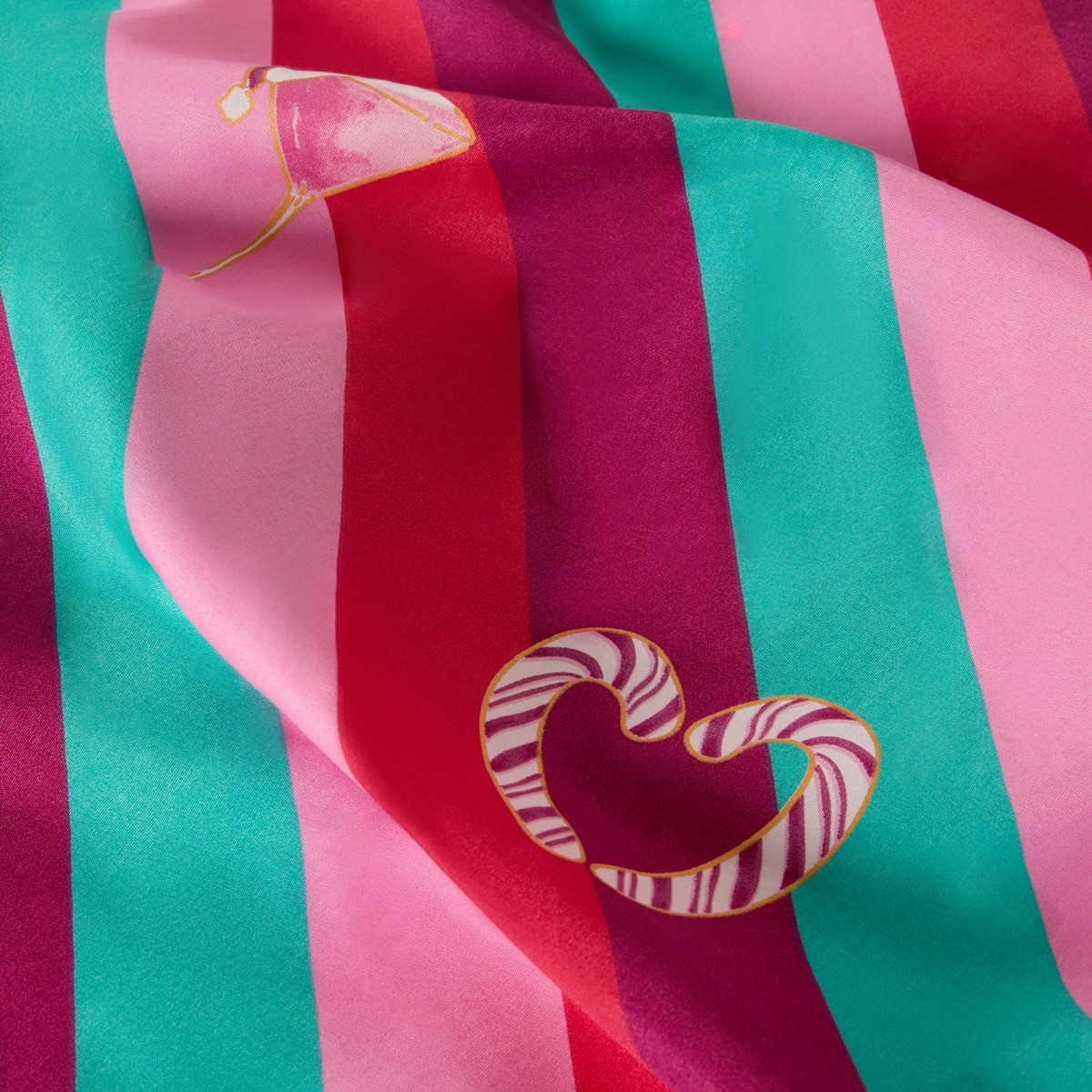 OHS Christmas Stripe Piped Edge Duvet Cover Set - Multi>