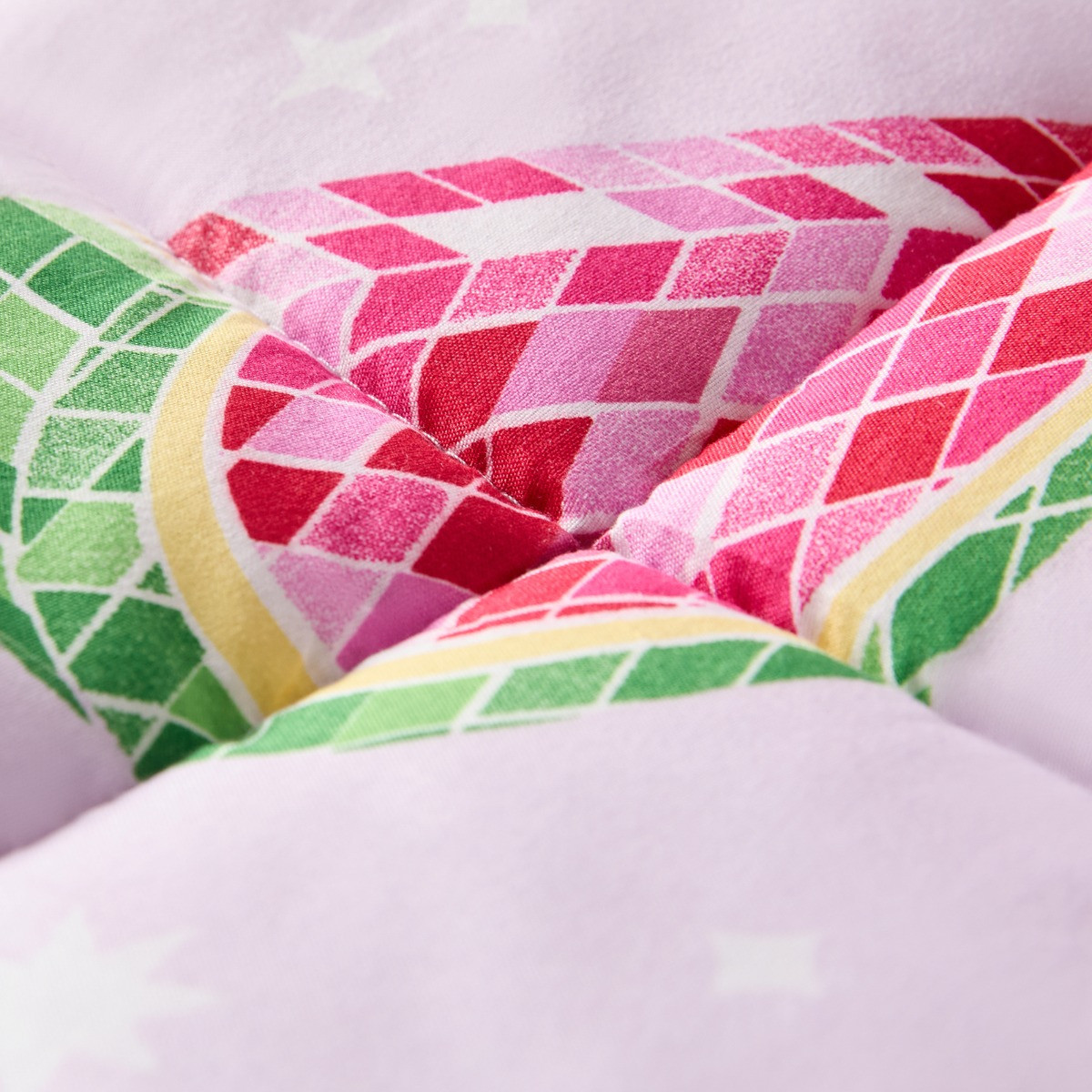 OHS Disco Print Frill Edge Coverless 7.5 Tog Duvet Set - Purple/Pink>