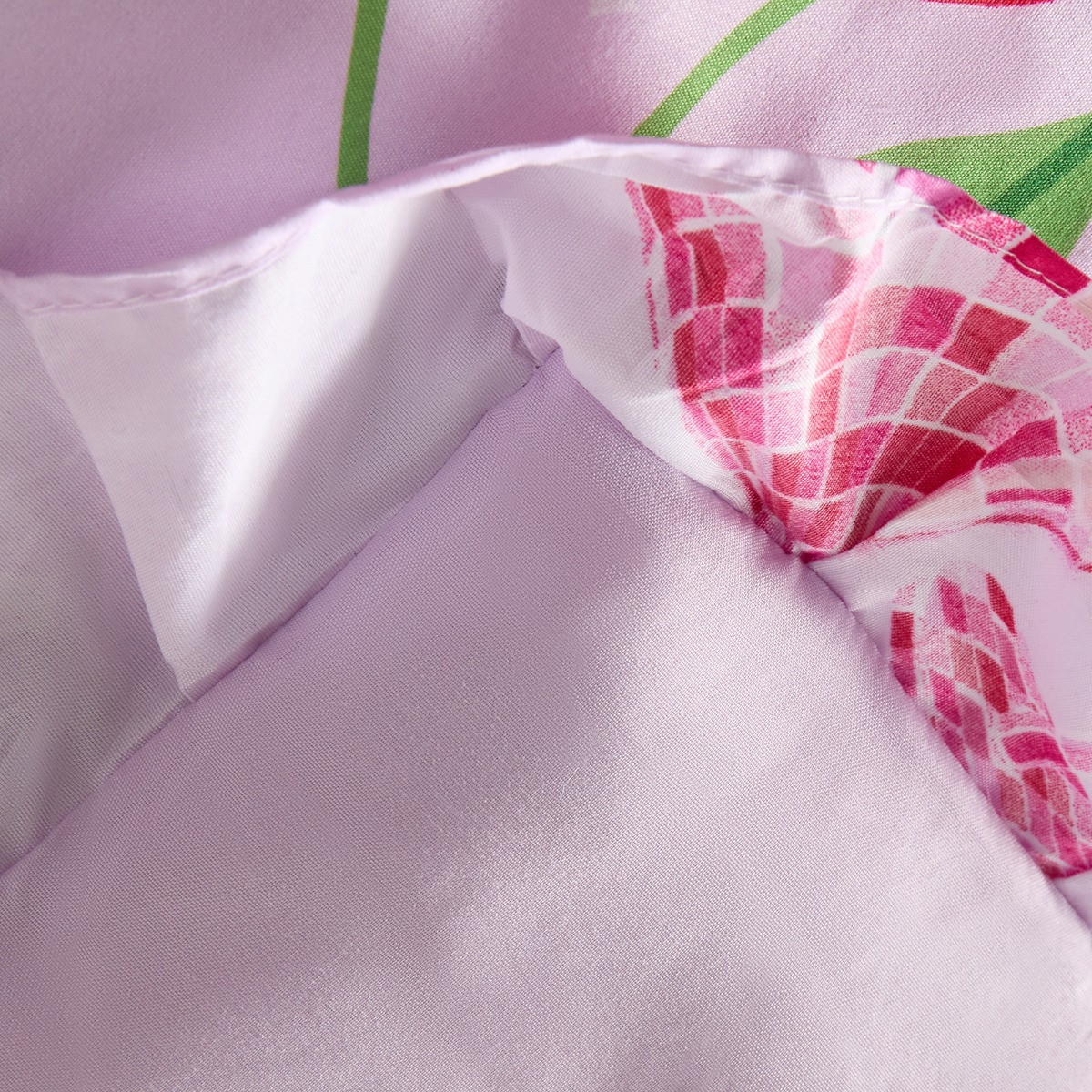 OHS Disco Print Frill Edge Coverless 7.5 Tog Duvet Set - Purple/Pink>