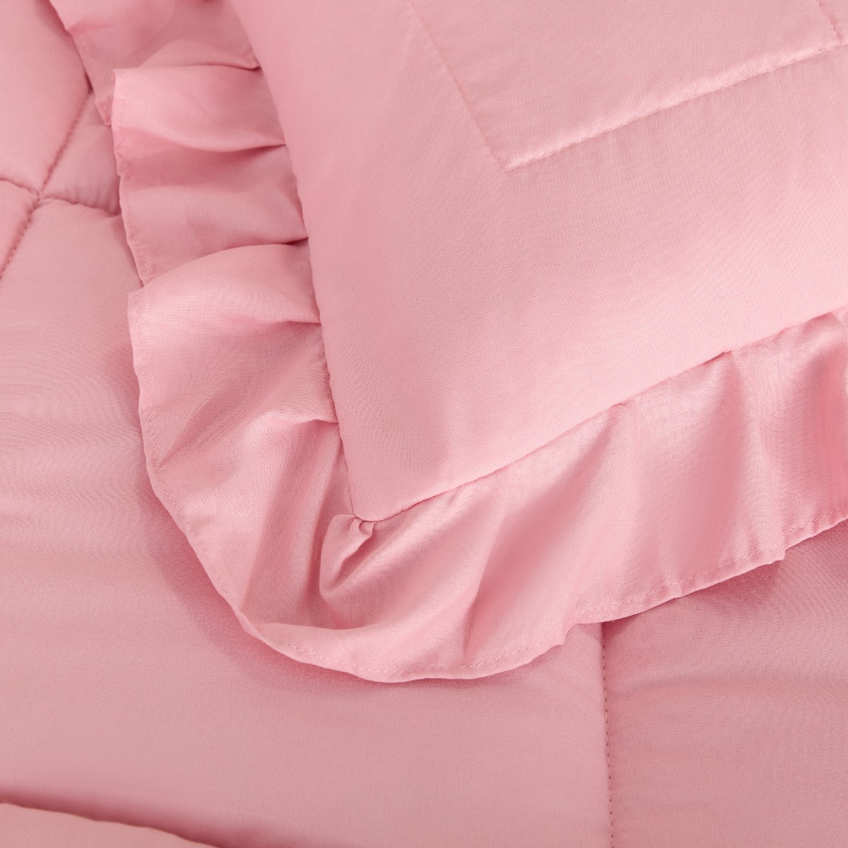 OHS Frill Edge Coverless 7.5 Tog Duvet Set - Pink>