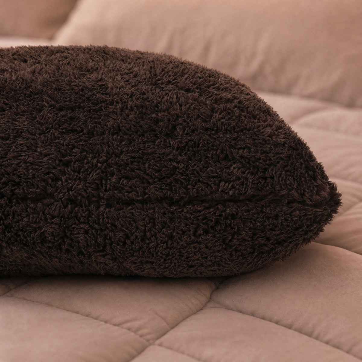 OHS Teddy Bolster Pillow -  Coffee>