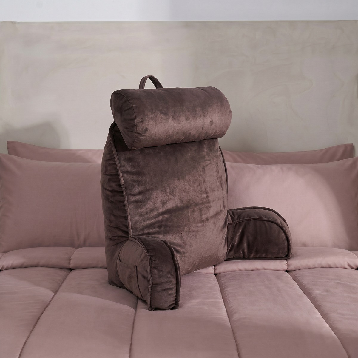 OHS Cuddle Cushion With Head Rest - Coffee>