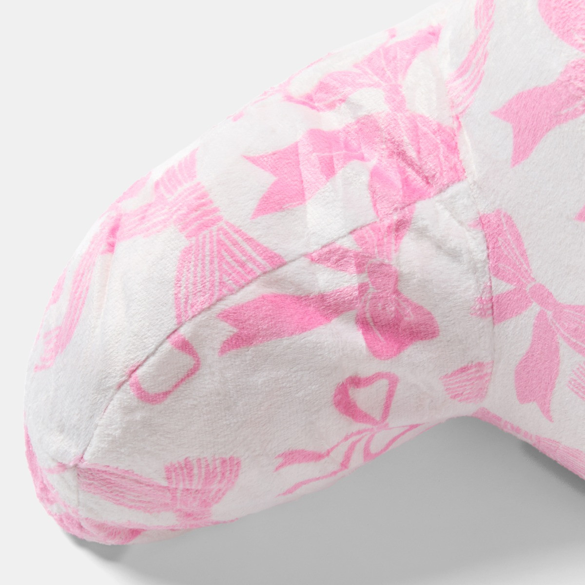 OHS Bow Print Cuddle Cushion - Pink/Ivory>