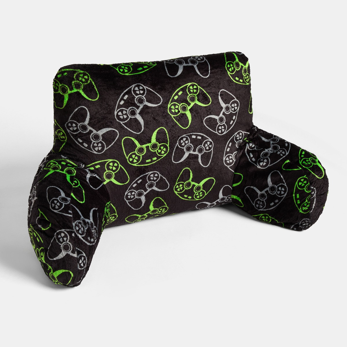 OHS Gaming Fleece Cuddle Cushion - Black/Green>