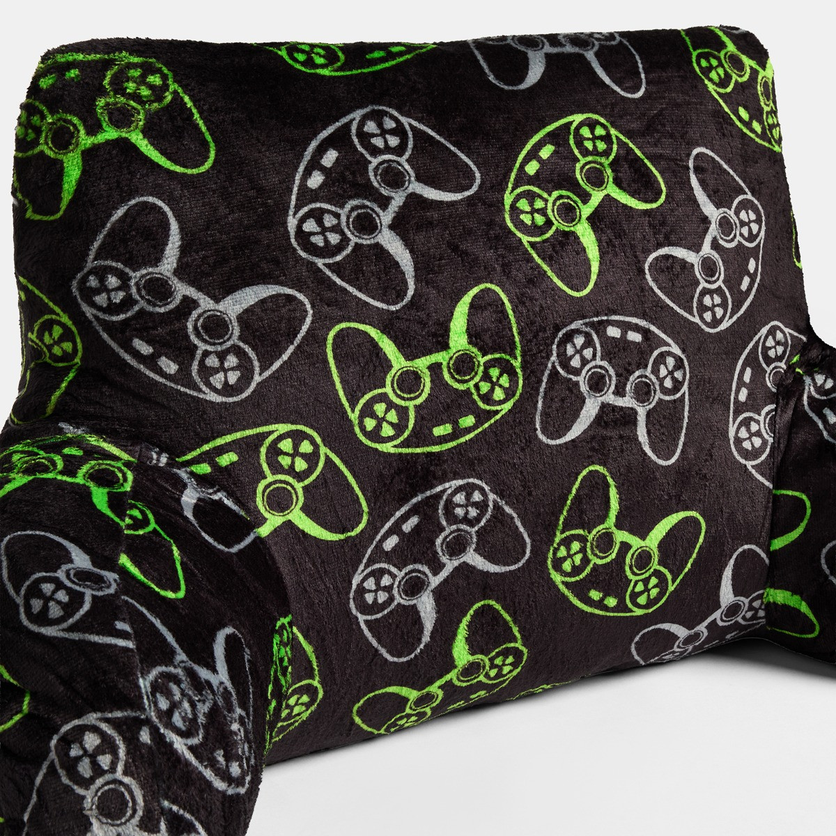 OHS Gaming Fleece Cuddle Cushion - Black/Green>