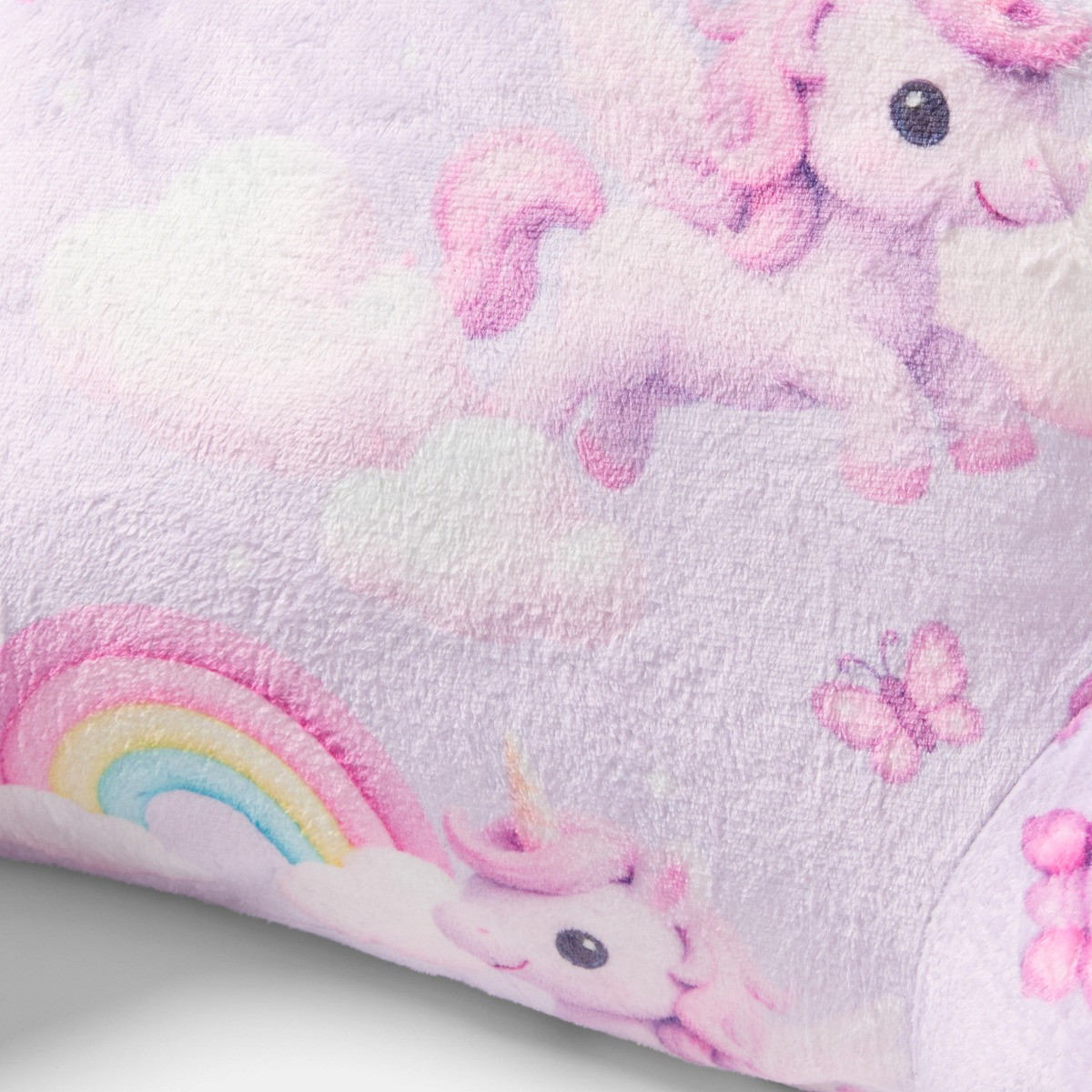 OHS Kids Real Unicorn Fleece Cuddle Cushion - Lilac >