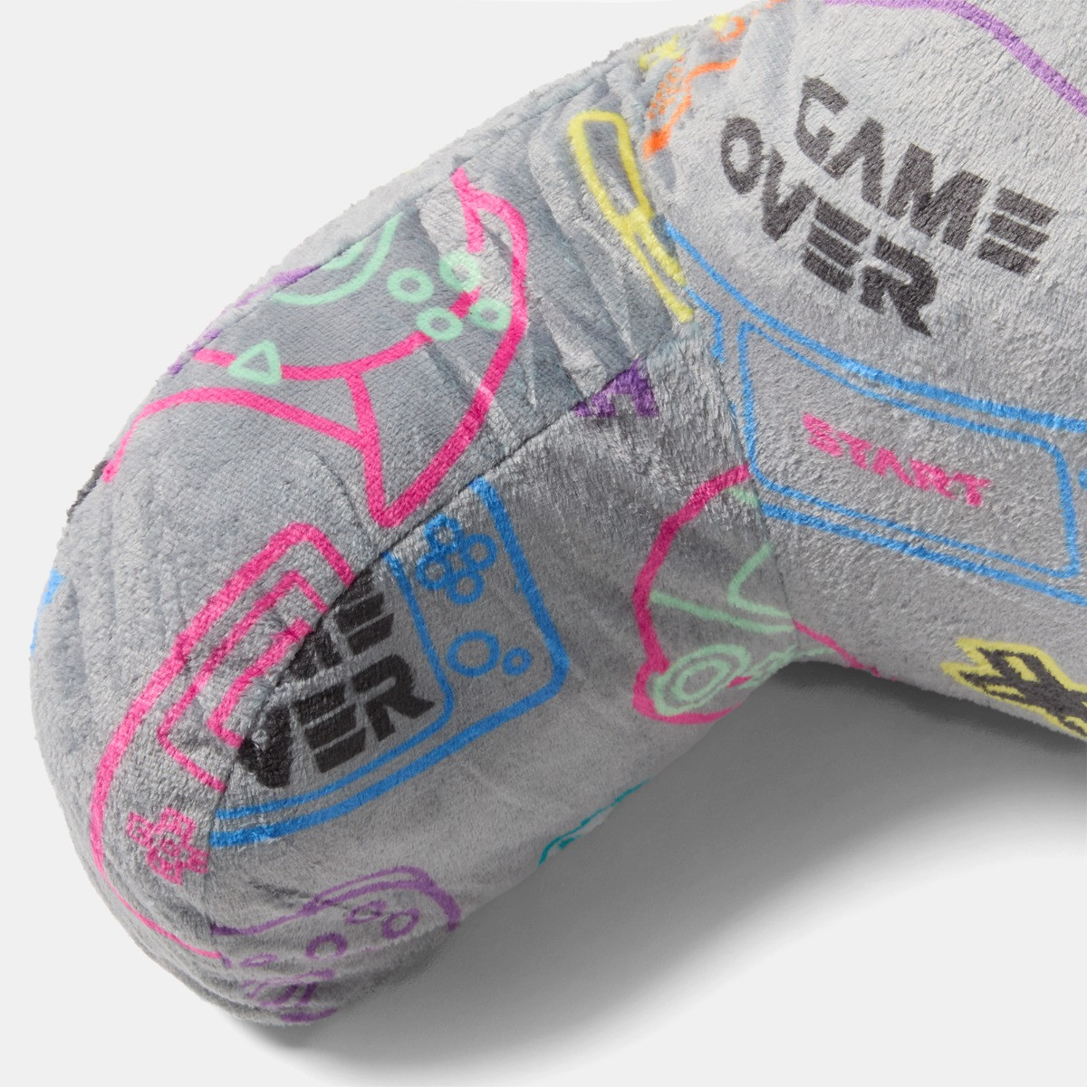 OHS Kids Gaming Fleece Cuddle Cushion - Grey>