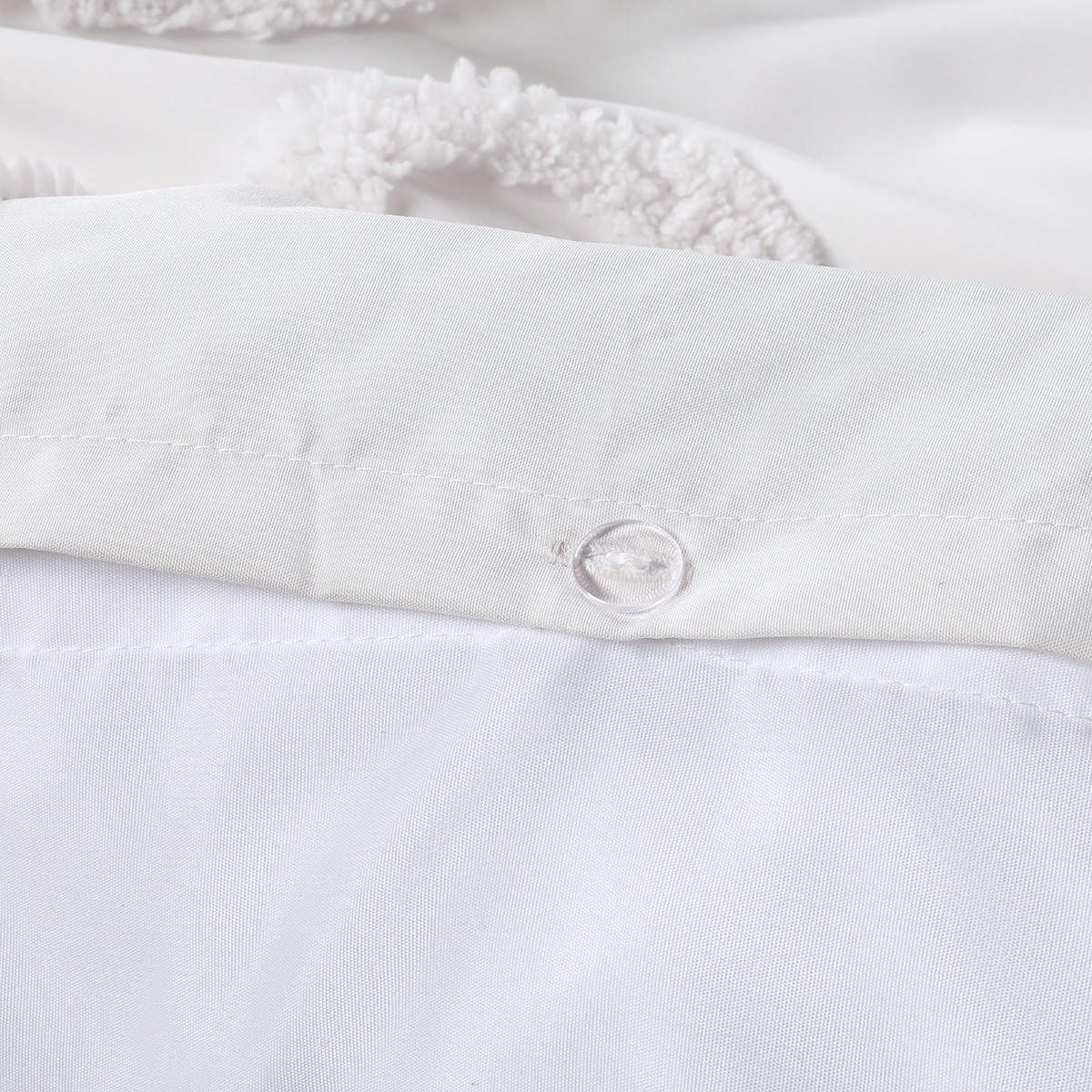 OHS Tufted Bow Duvet Cover Set - White>