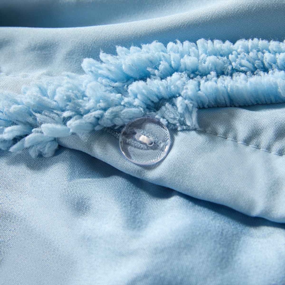 OHS Tufted Bow Duvet Cover Set - Dusky Blue>