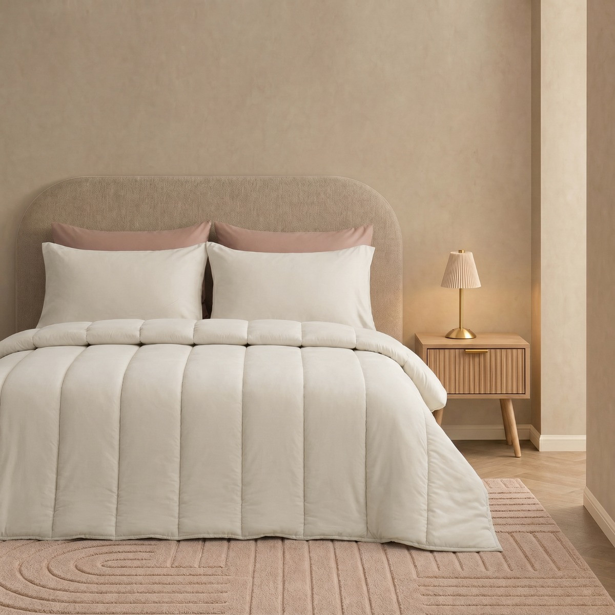 OHS Coverless 10.5 Tog Duvet Set - Stone>