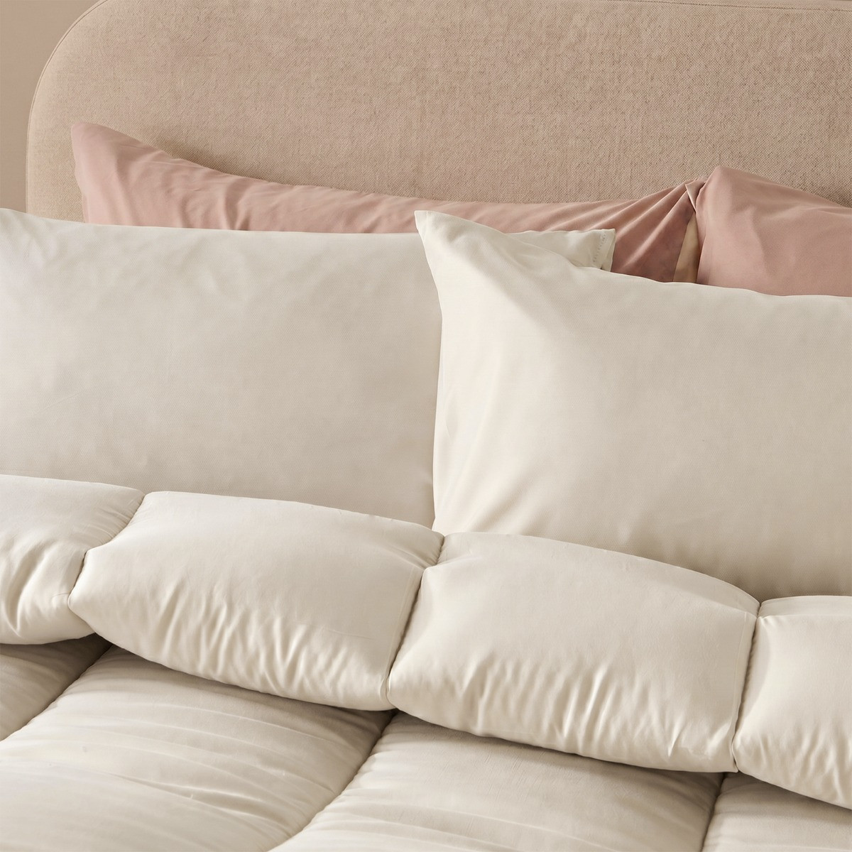 OHS Coverless 10.5 Tog Duvet Set - Stone>