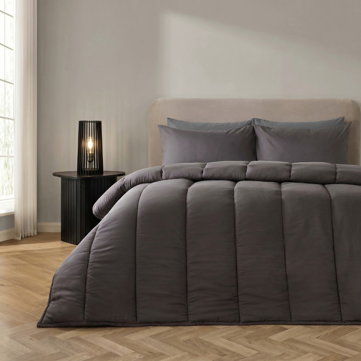 OHS Coverless 10.5 Tog Duvet Set - Charcoal>