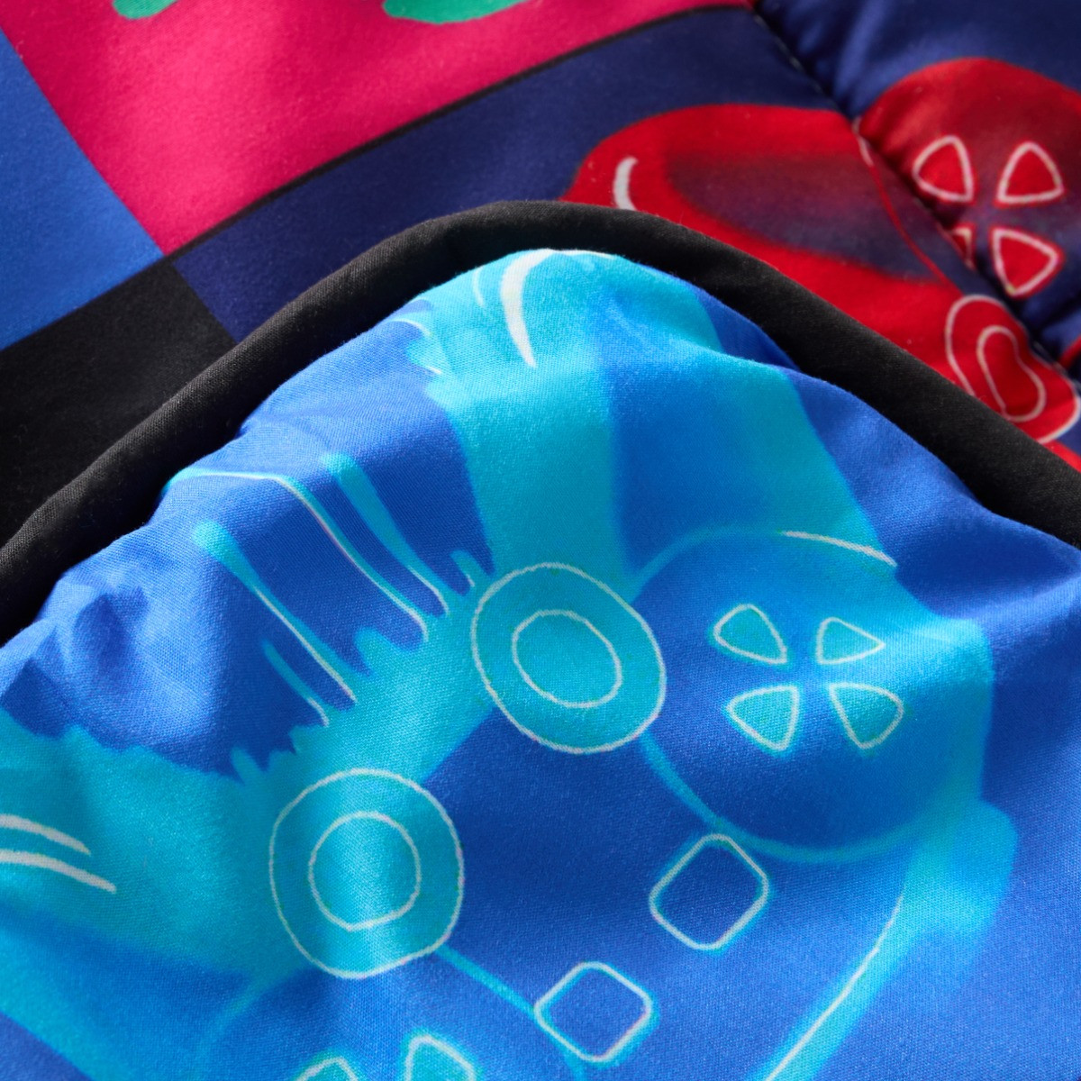 OHS Gaming Print Coverless 10.5 Tog Duvet Set, Multi - Single>