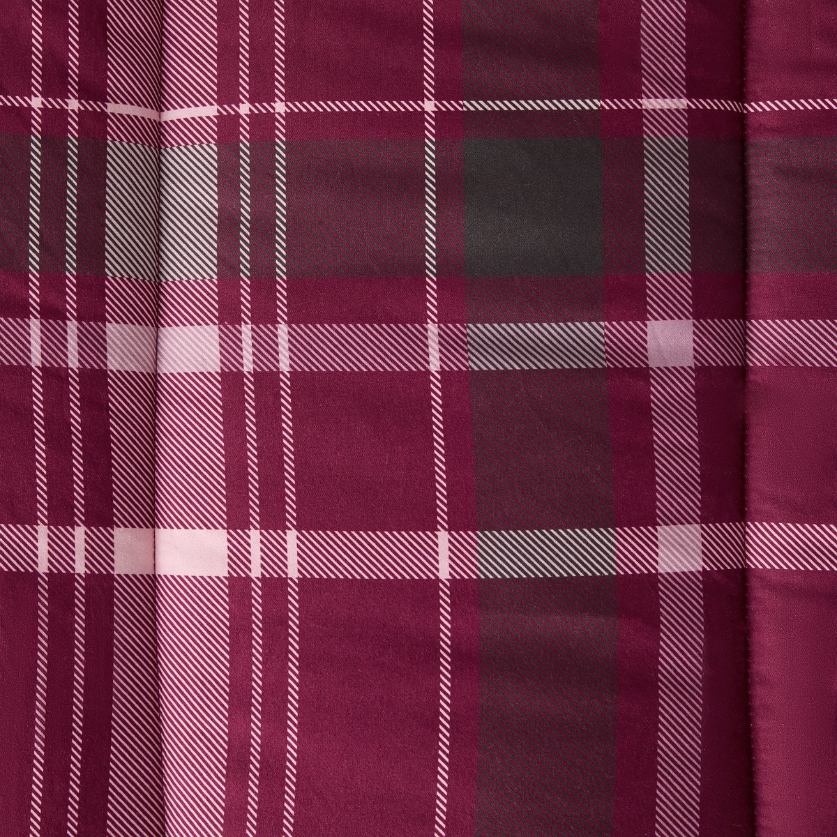 OHS Check Coverless Sherpa Fleece 10.5 Tog Duvet Set - Burgundy>