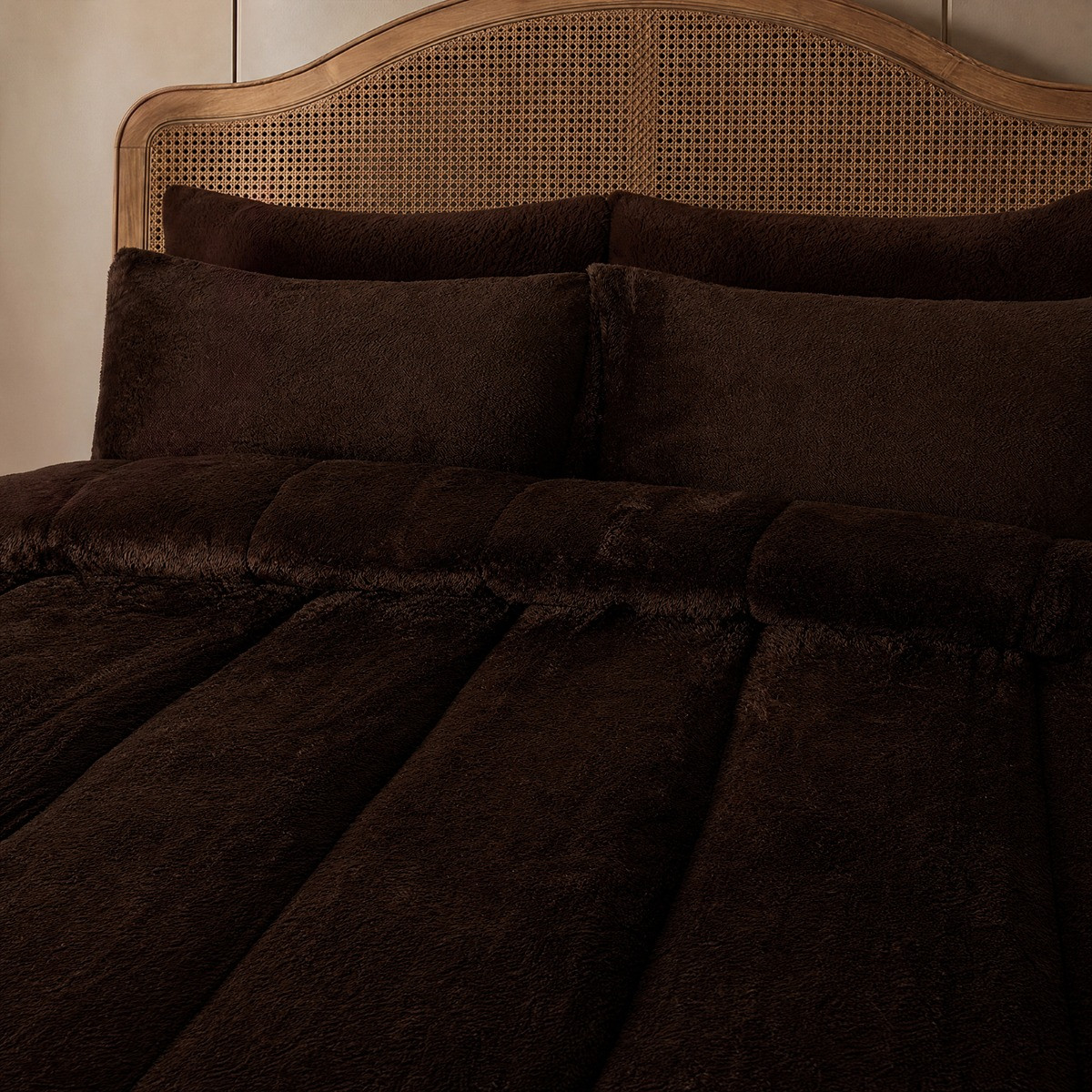 OHS Teddy Coverless 10.5 Duvet Set - Coffee>