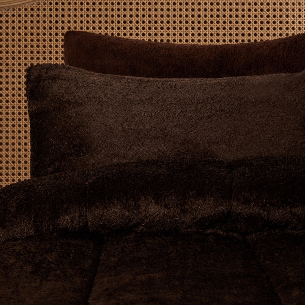 OHS Teddy Coverless 10.5 Duvet Set - Coffee>