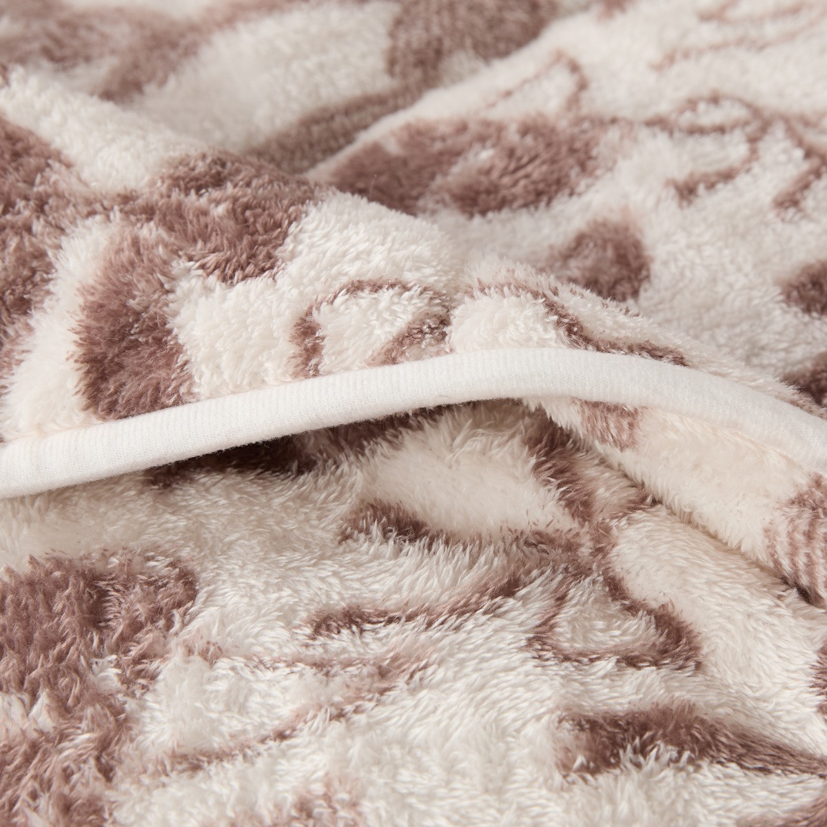 OHS Bow Print Teddy Coverless 10.5 Tog Duvet Set - Ivory/Natural>
