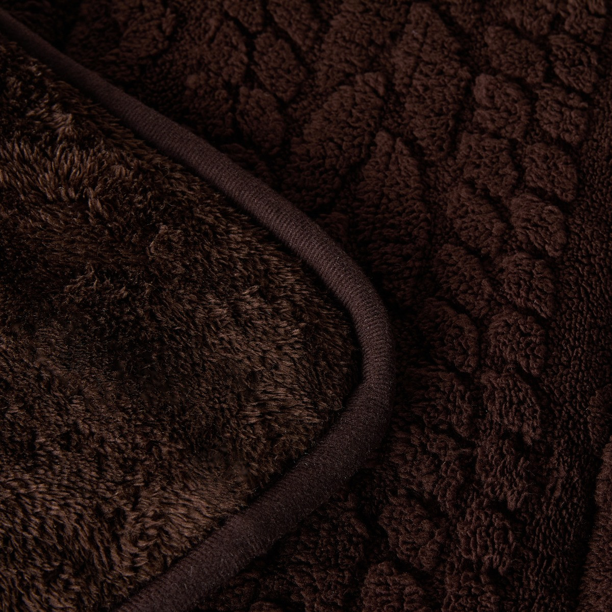 OHS Coverless Cable Knit 10.5 Tog Duvet Set - Coffee>
