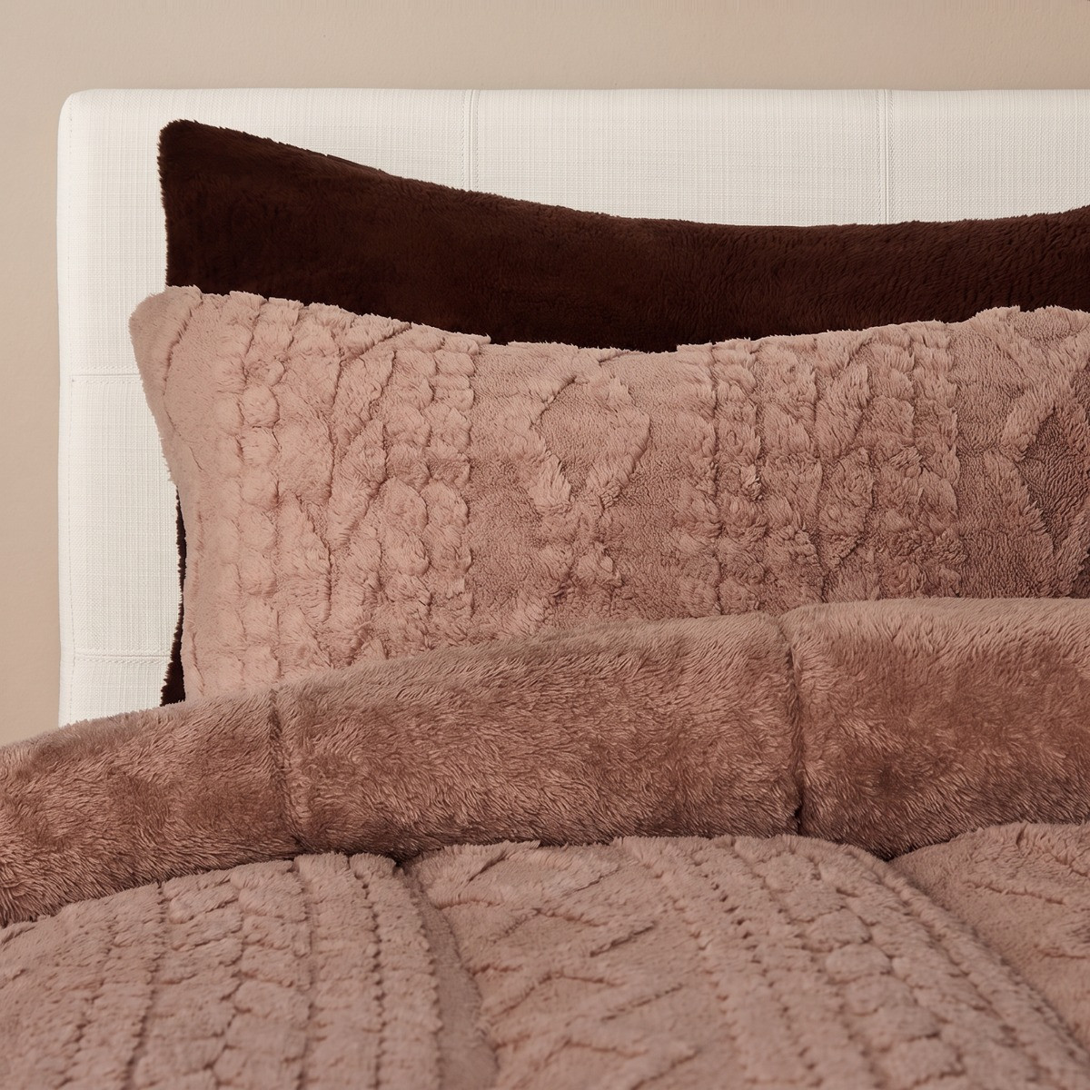 OHS Coverless Cable Knit 10.5 Tog Duvet Set - Natural>