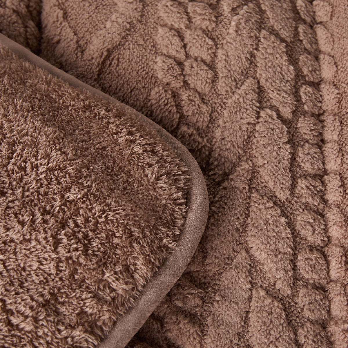 OHS Coverless Cable Knit 10.5 Tog Duvet Set - Natural>