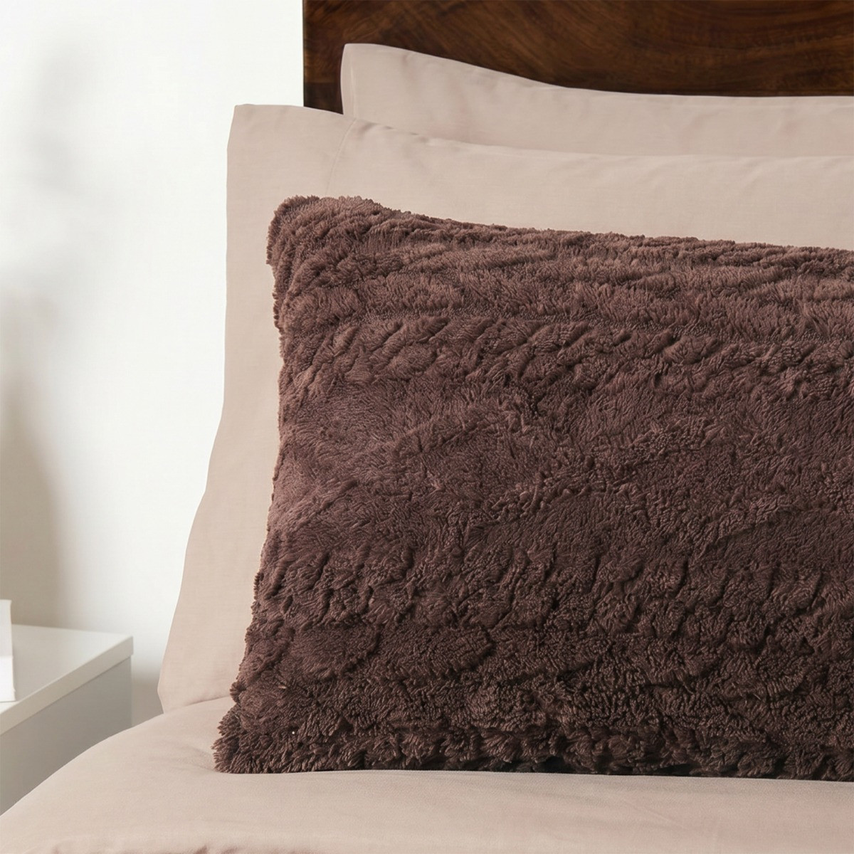 OHS Cable Knit Bolster Pillow - Coffee>