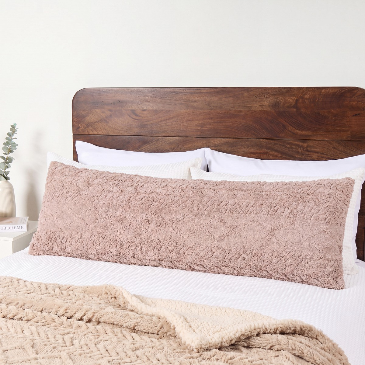 OHS Cable Knit Bolster Pillow - Natural>