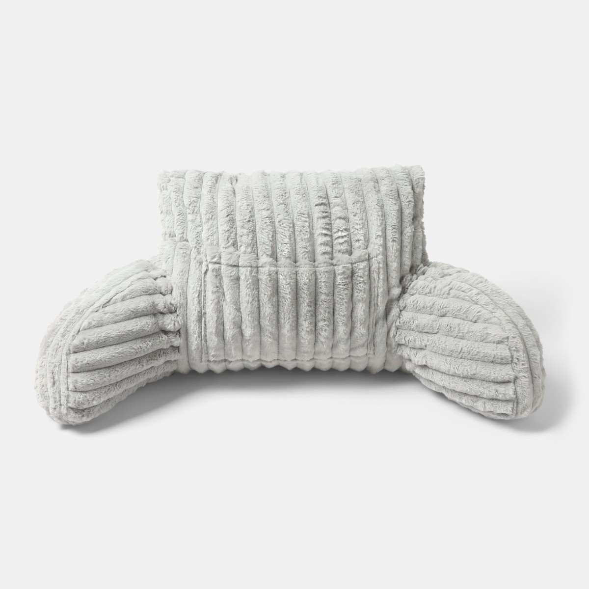 OHS Heatable Ribbed Faux Fur Cuddle Cushion - Silver>