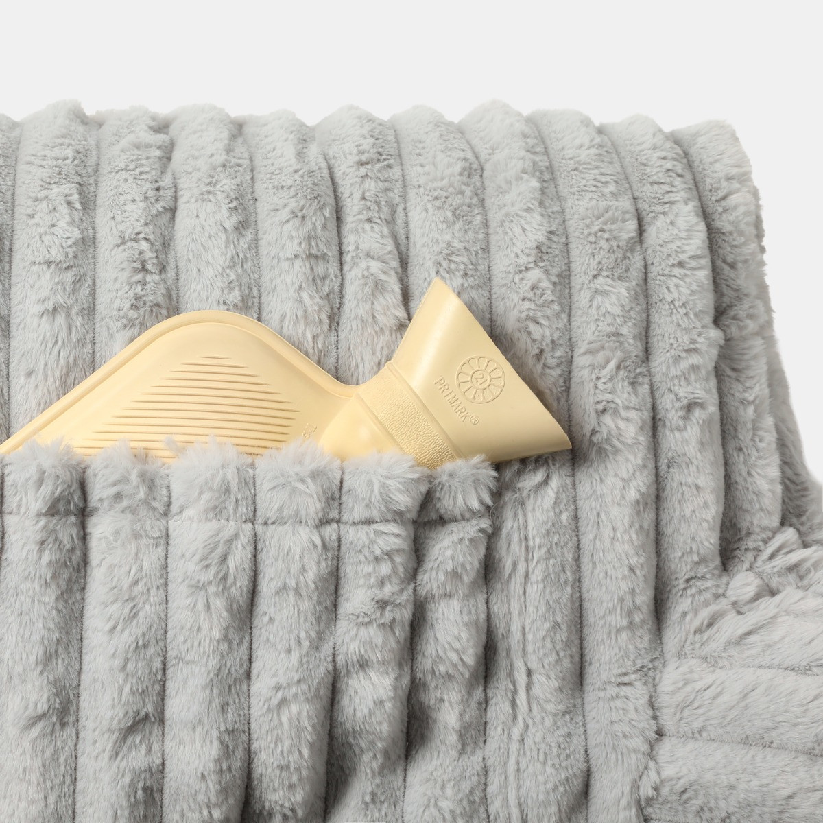 OHS Heatable Ribbed Faux Fur Cuddle Cushion - Silver>