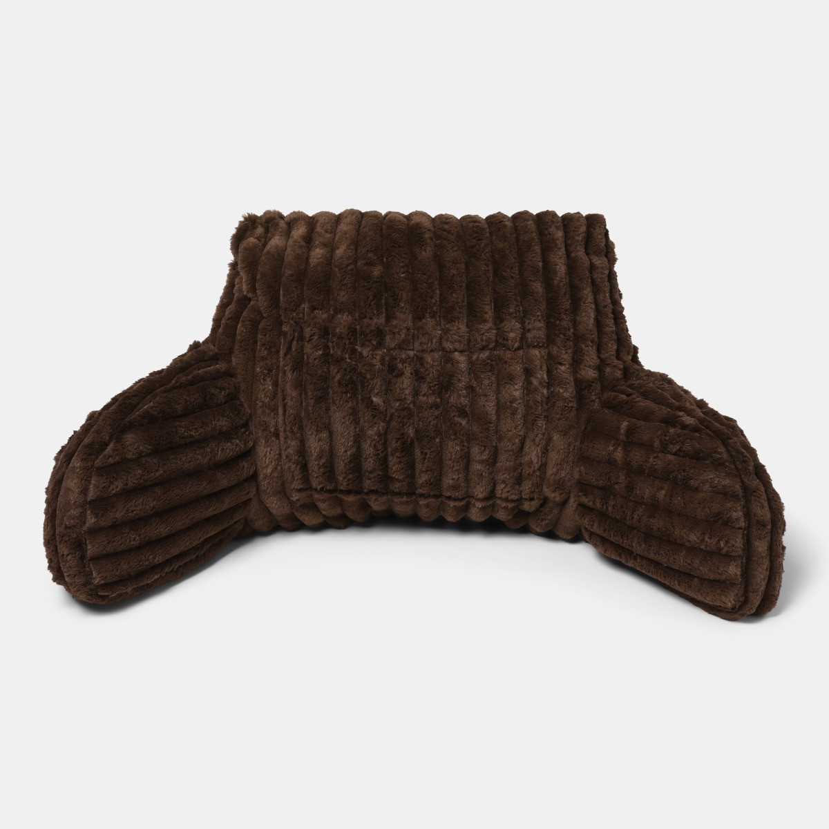 OHS Ribbed Faux Fur Cuddle Cushion with Heatable Pocket - Coffee>