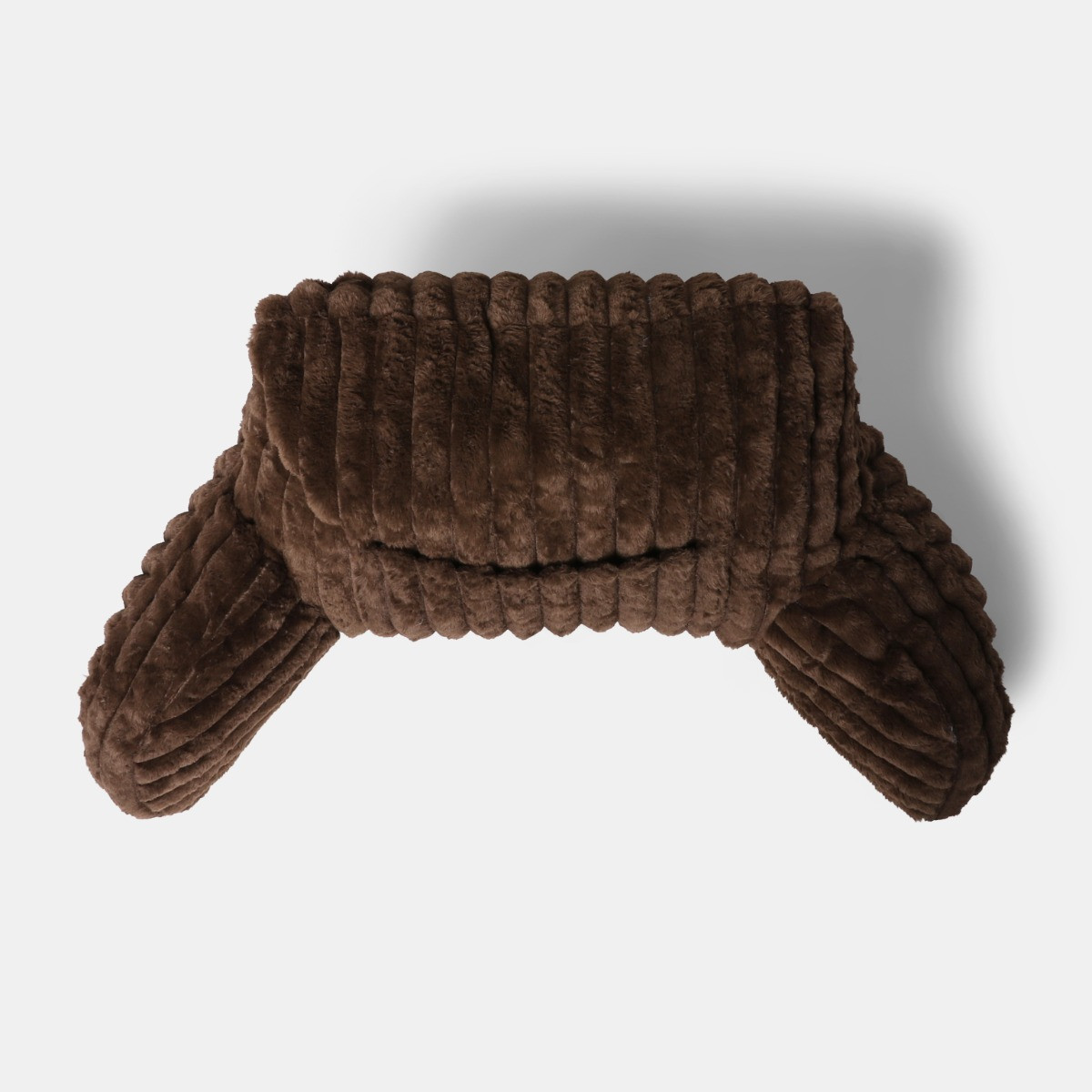 OHS Ribbed Faux Fur Cuddle Cushion with Heatable Pocket - Coffee>