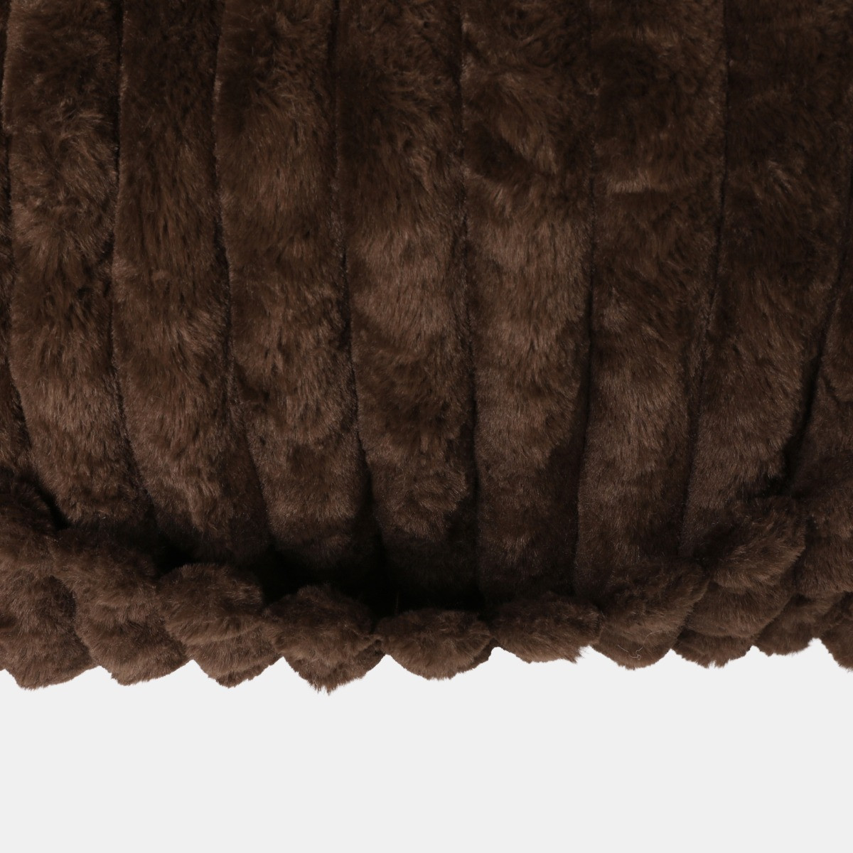 OHS Ribbed Faux Fur Cuddle Cushion with Heatable Pocket - Coffee>