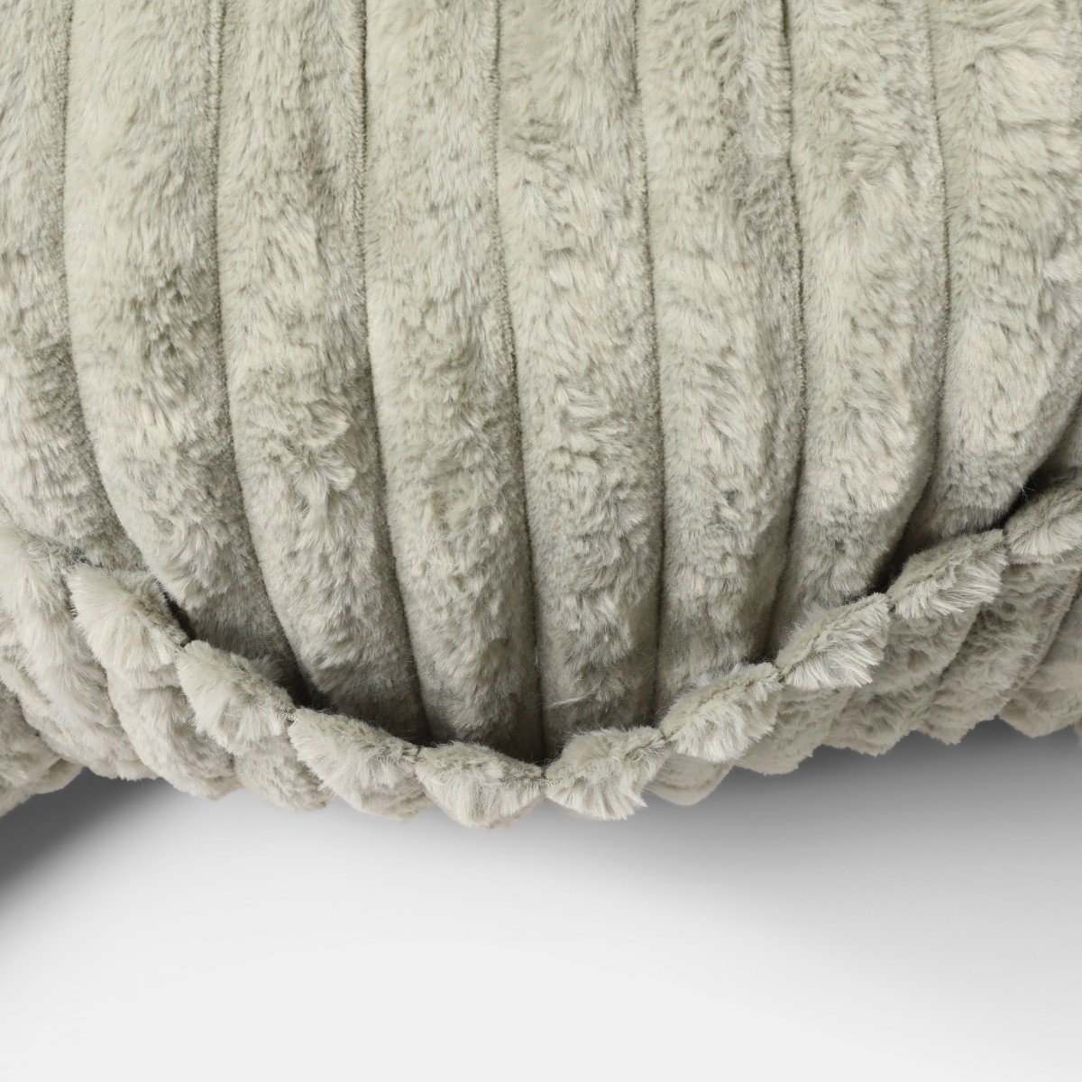 OHS Heatable Ribbed Faux Fur Cuddle Cushion - Sage>