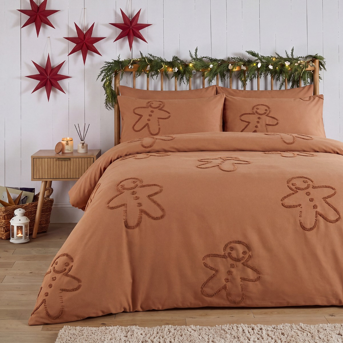 OHS Tufted Gingerbread Duvet Cover Set - Toffee>