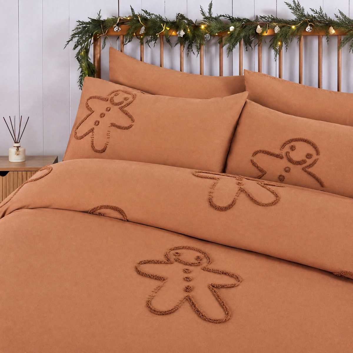 OHS Tufted Gingerbread Duvet Cover Set - Toffee>