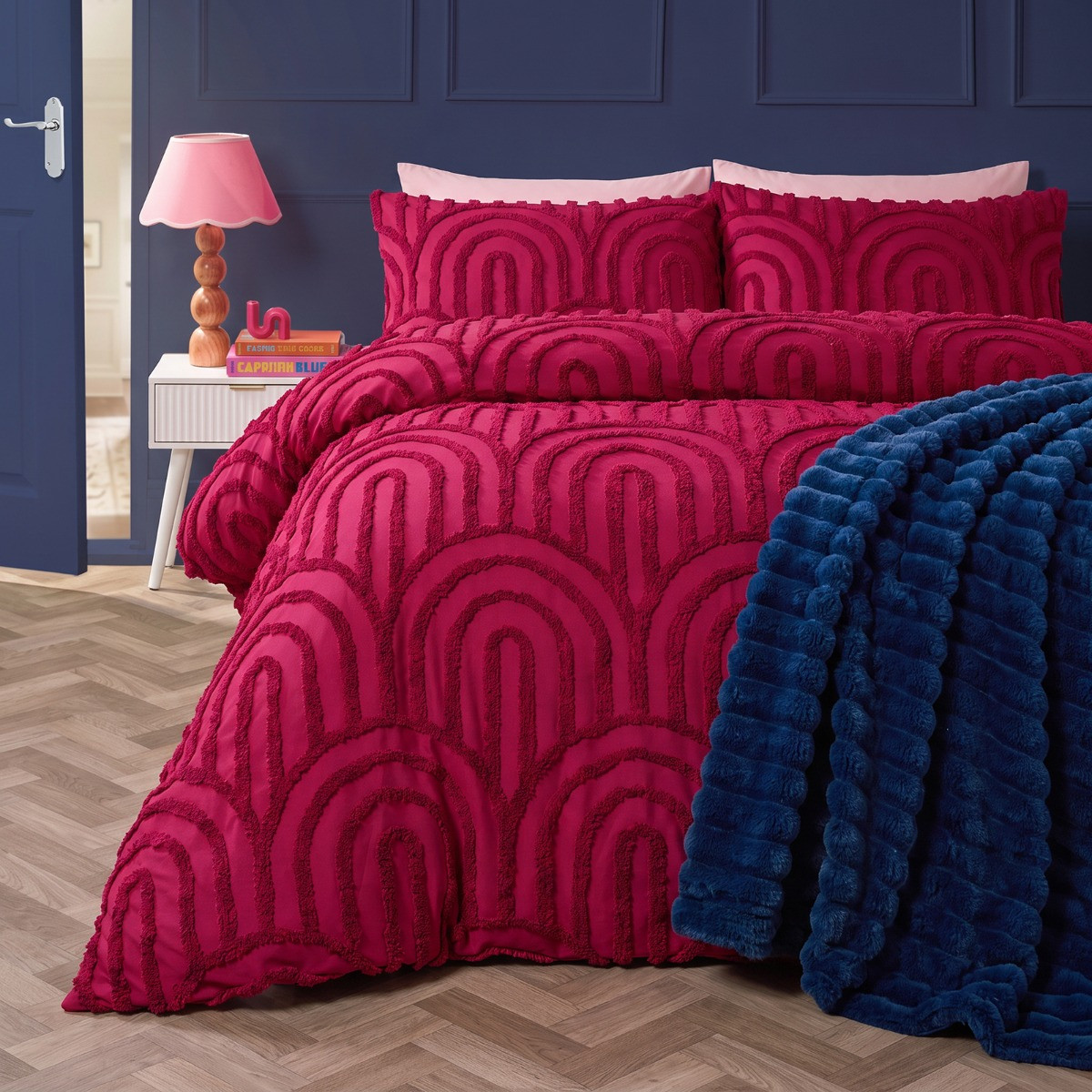 OHS Tufted Arches Duvet Cover Set - Berry>