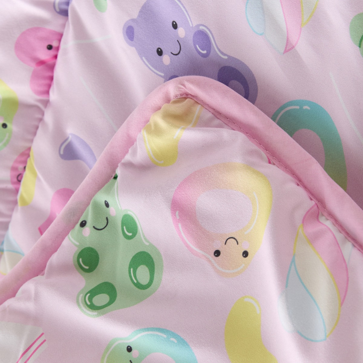 OHS Sweeties Print Coverless 10.5 Tog Duvet Set - Pink>