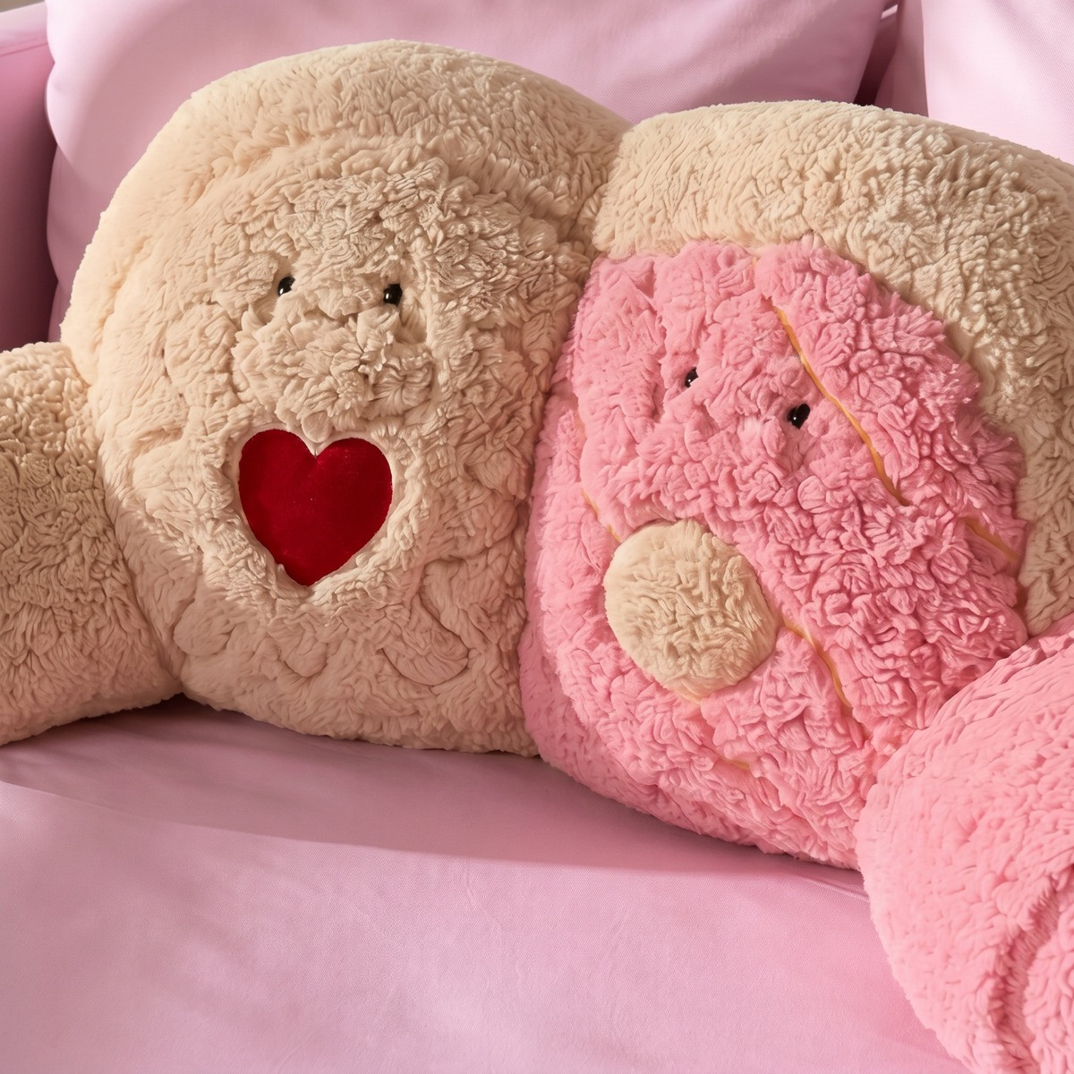 OHS Party Biscuit Duo Cuddle Cushion - Natural/Pink>