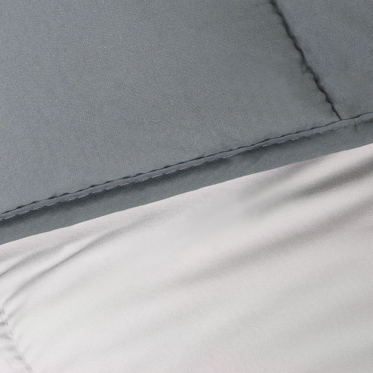 OHS Coverless 10.5 Tog Reversible Duvet & Pillowcase, Silver/Grey - Double>