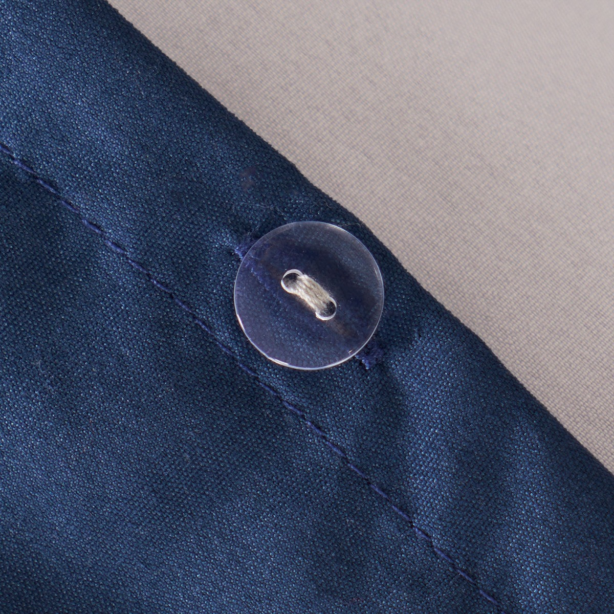 OHS Reversible Duvet Cover Set, Navy/Grey - Double>