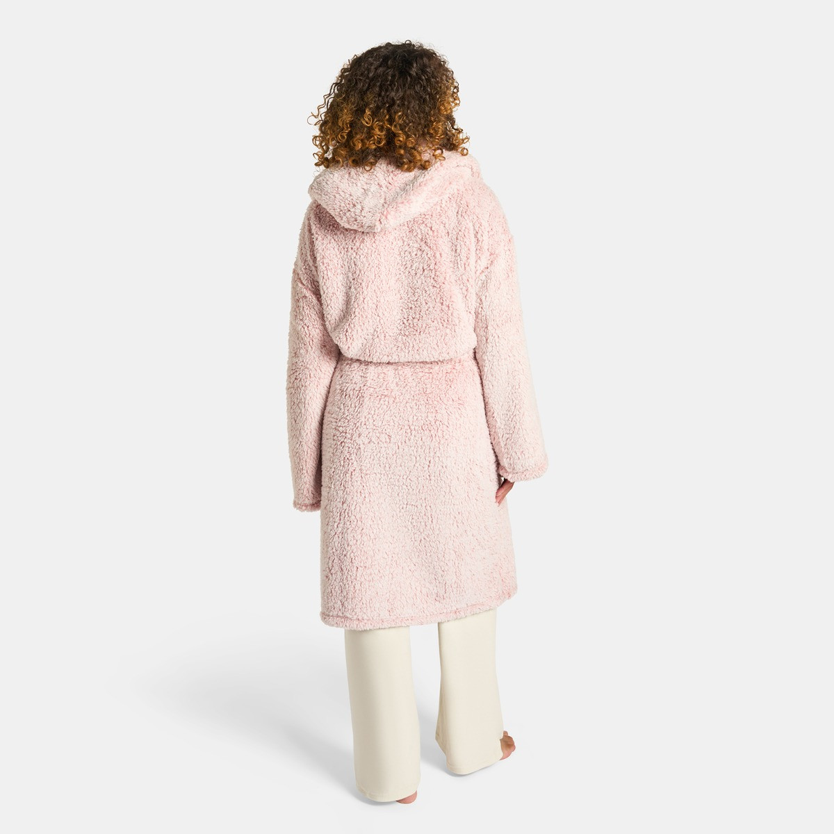 OHS Teddy Marl Dressing Gown - Blush>