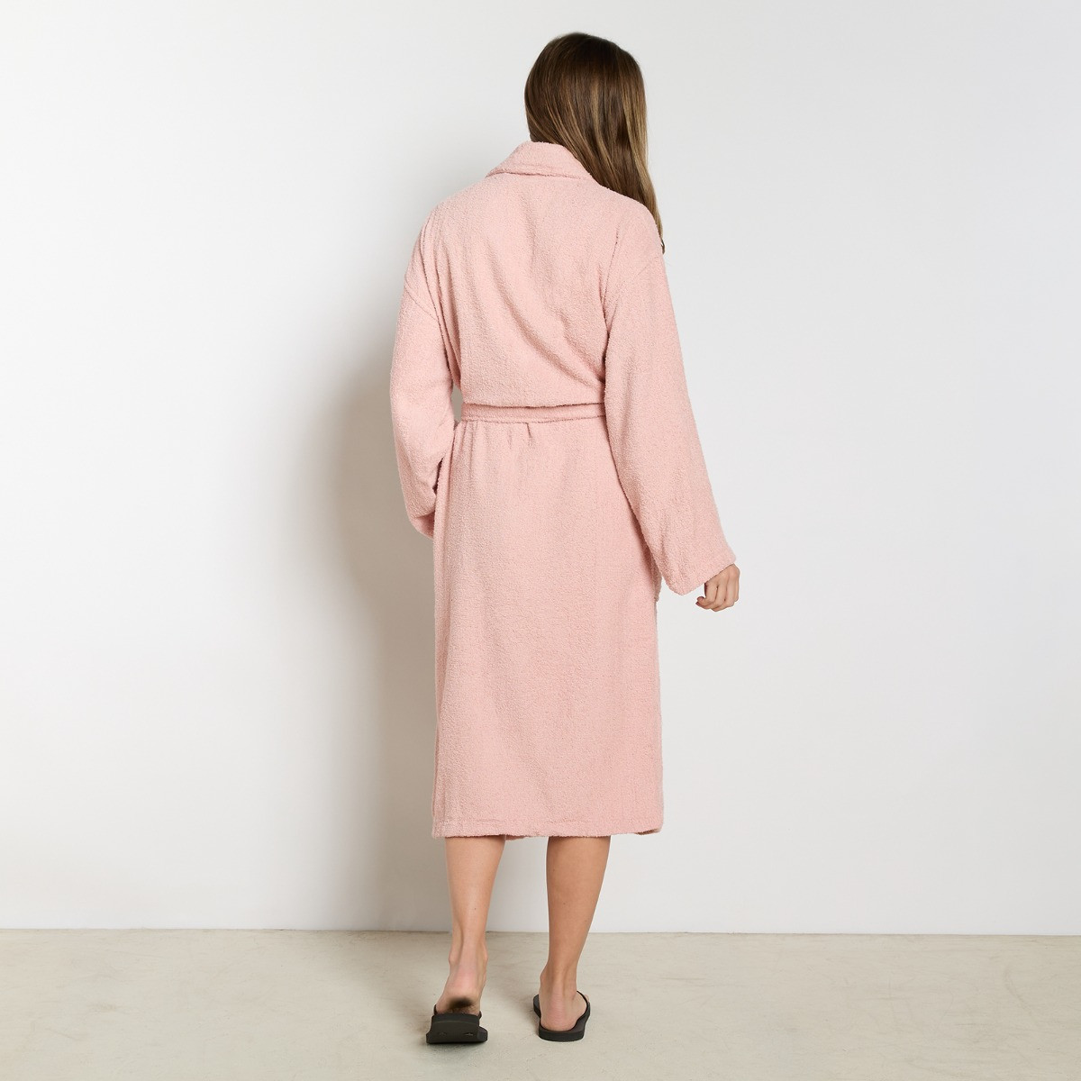 OHS 100% Cotton Towelling Dressing Gown, Adults - Blush Pink>