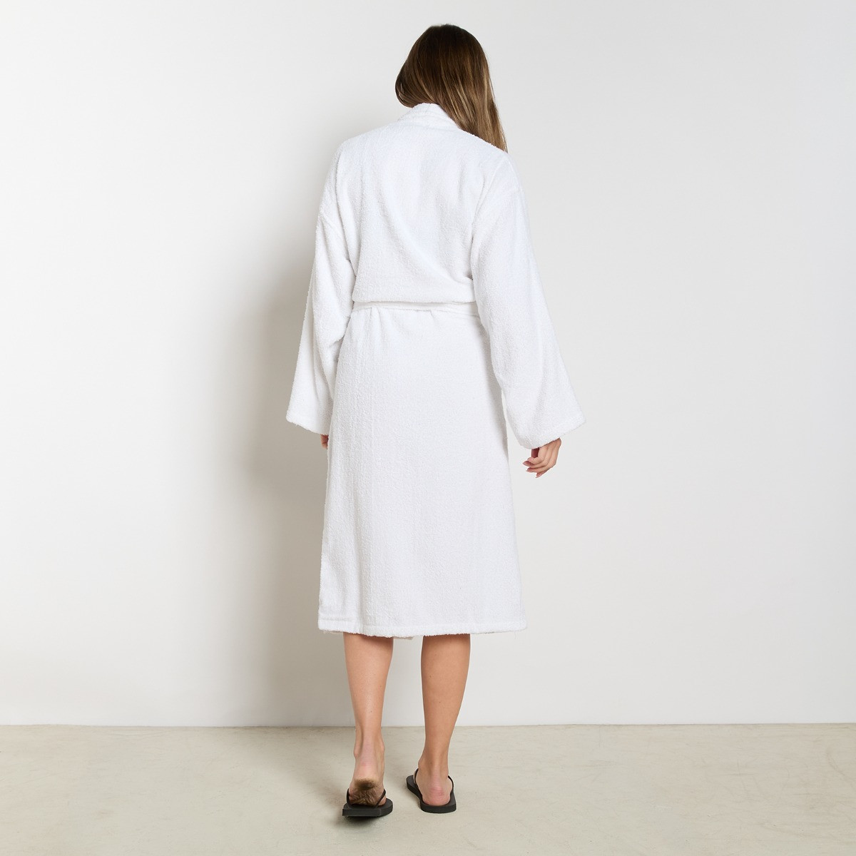 OHS 100% Cotton Towelling Dressing Gown, Adults - White>