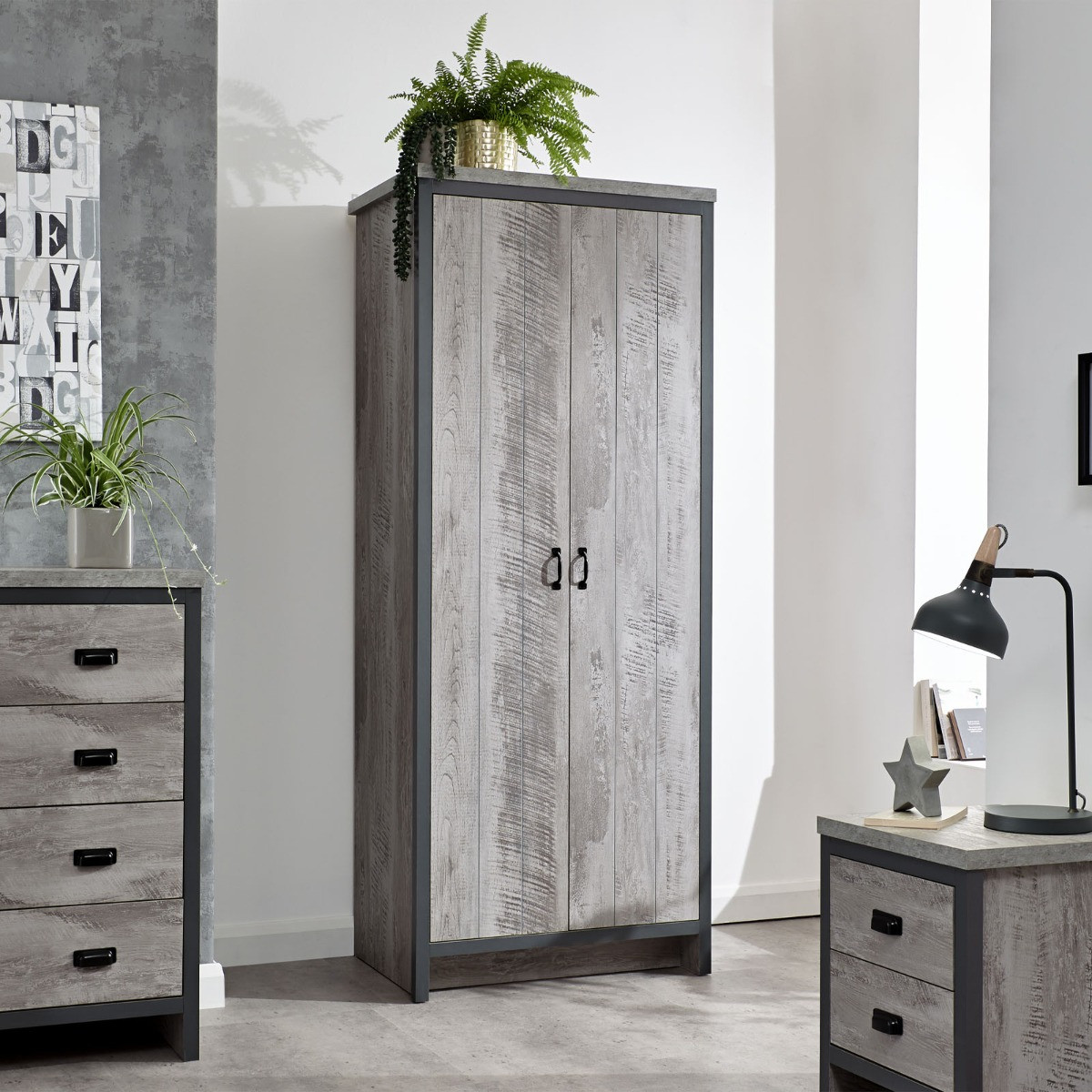 Boston 3 Piece Bedroom Furniture Set - Grey>