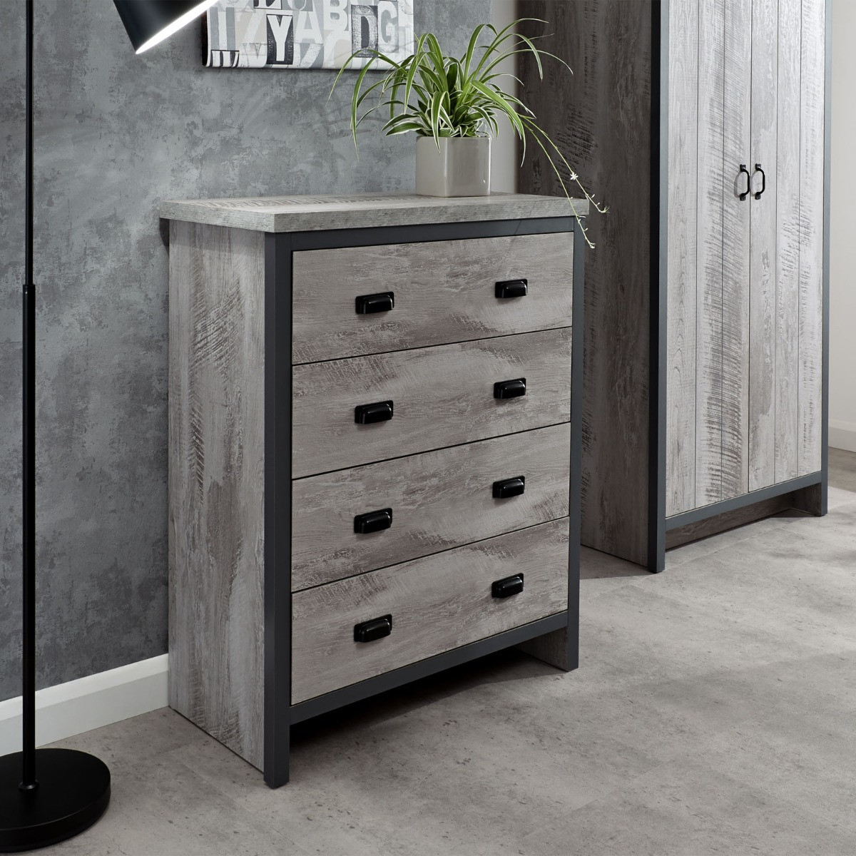 Boston 3 Piece Bedroom Furniture Set - Grey>