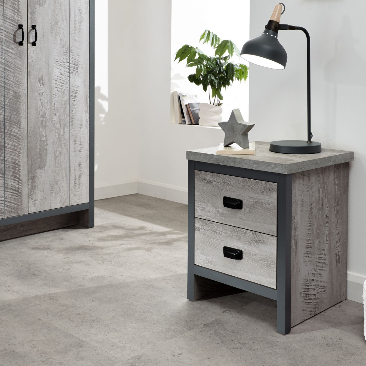 Boston 3 Piece Bedroom Furniture Set - Grey>