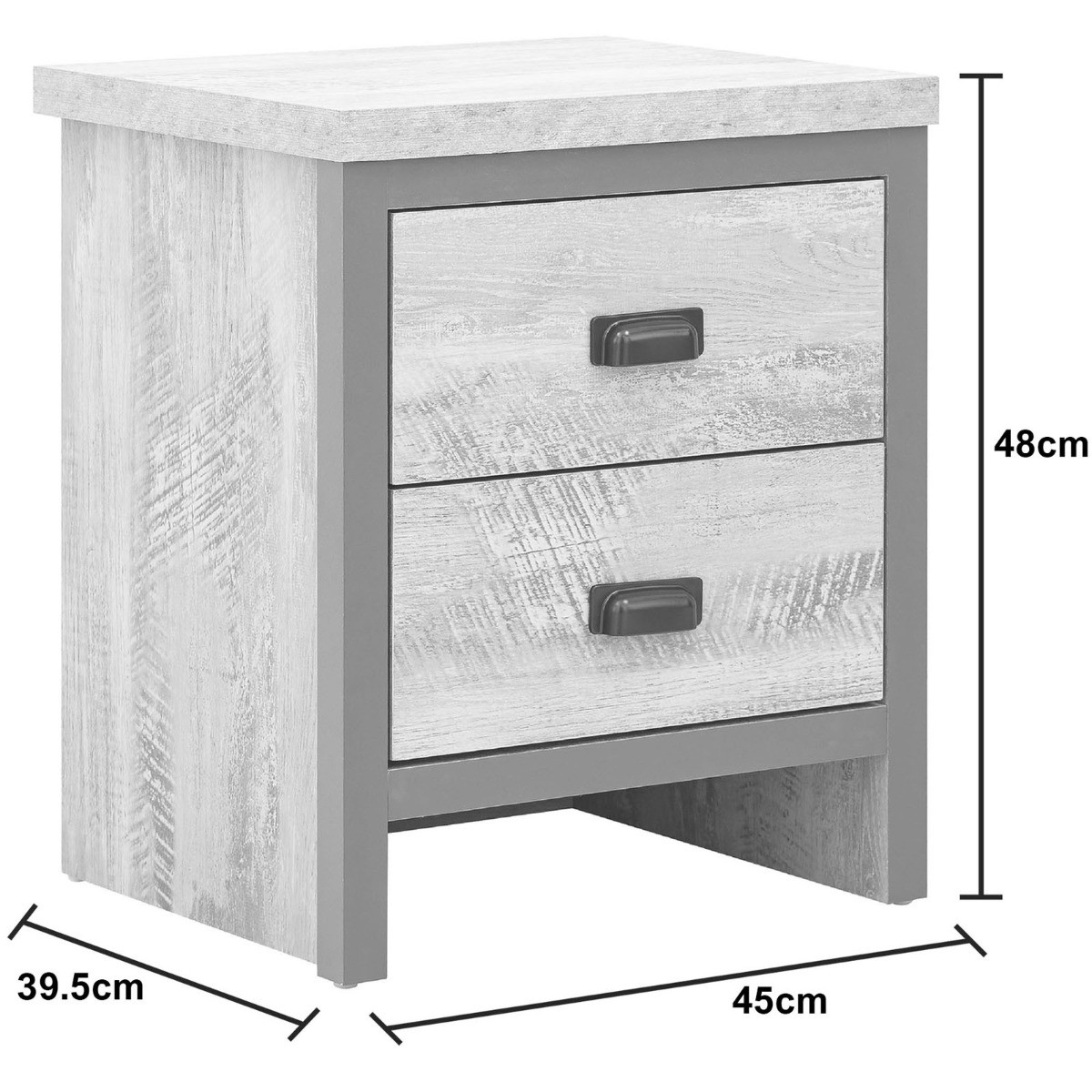 Boston 3 Piece Bedroom Furniture Set Grey